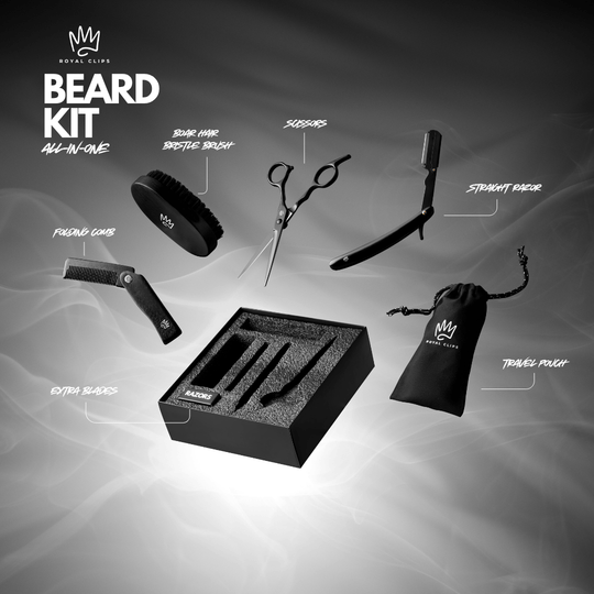 Beard Kit - Royal Clips Hair Clippers, Barber Tools, Shaver, Gifts for men, hair trimmer, beard kit, beard shaver