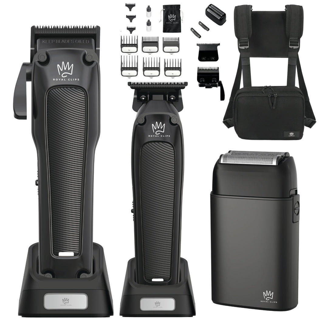 Diamond Bundle - Royal Clips Hair Clippers, Barber Tools, Shaver, Gifts for men, hair trimmer, beard kit, beard shaver