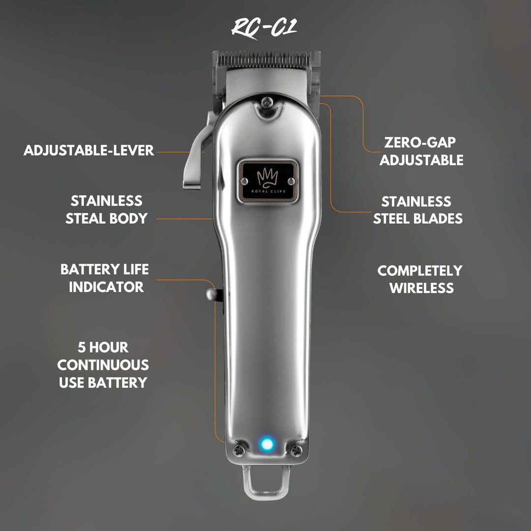 Fade Kit - Royal Clips Hair Clippers, Barber Tools, Shaver, Gifts for men, hair trimmer, beard kit, beard shaver