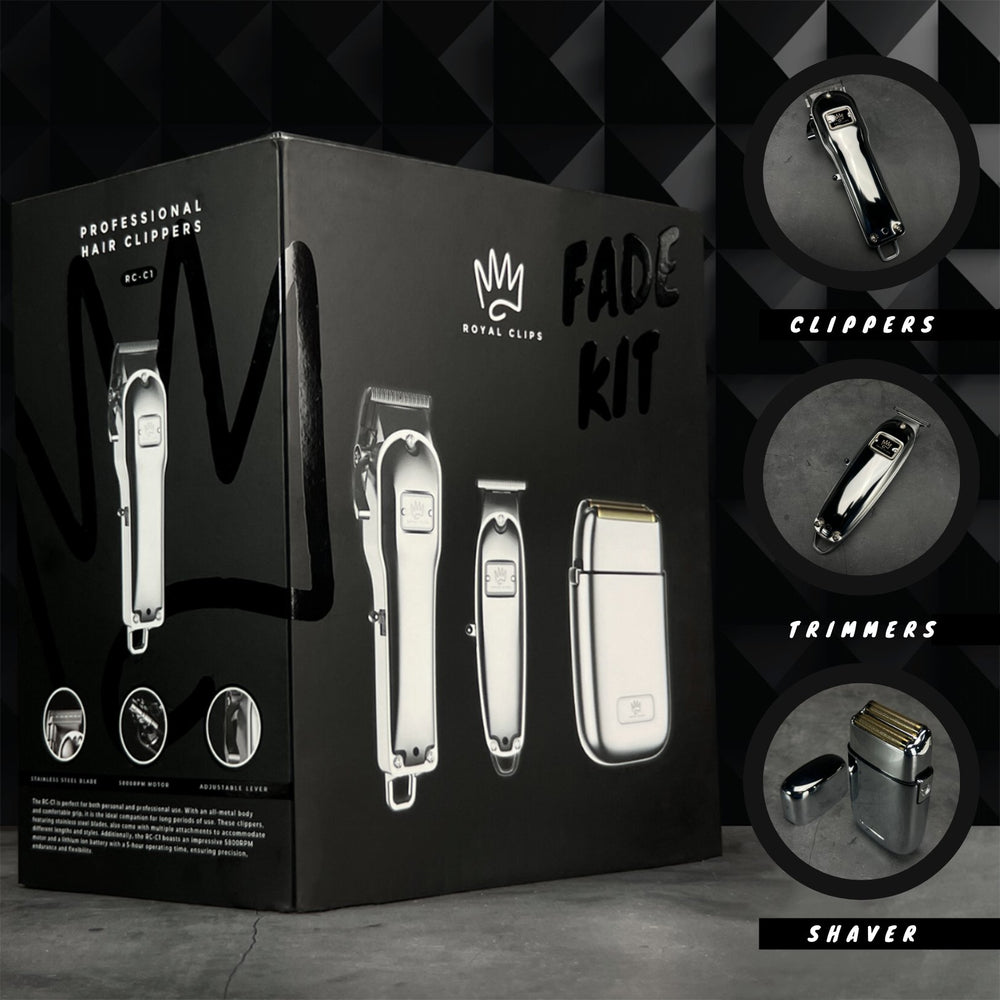 Fade Kit - Royal Clips Hair Clippers, Barber Tools, Shaver, Gifts for men, hair trimmer, beard kit, beard shaver