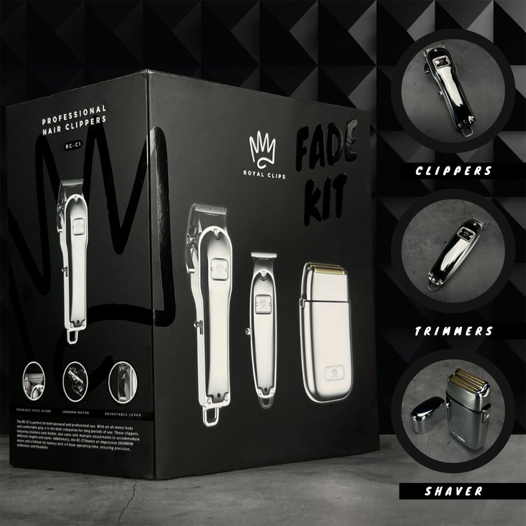 Fade Kit - Royal Clips Hair Clippers, Barber Tools, Shaver, Gifts for men, hair trimmer, beard kit, beard shaver